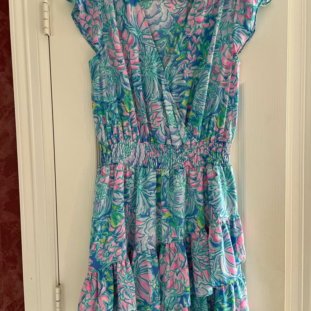 Lilly Pulitzer Blue and Pink Floral Mini Dress
